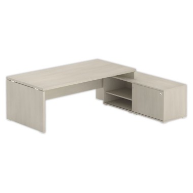 Bureau BOGOTA avec crédence à droite acacia - Fiducial Office Solutions