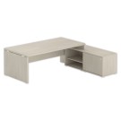 Bureau BOGOTA avec crédence à droite acacia - Fiducial Office Solutions