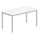 Table polyvalente rectangulaire 140 x 70 blanc / aluminium - Shopdeschefs