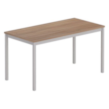 Table polyvalente rectangulaire 140 x 70 noyer / aluminium - Shopdeschefs