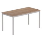 Table polyvalente rectangulaire 140 x 70 noyer / aluminium - Shopdeschefs