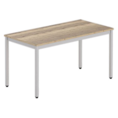 Table modulaire rectangulaire 140 x 70chêne veiné / alu - Shopdeschefs