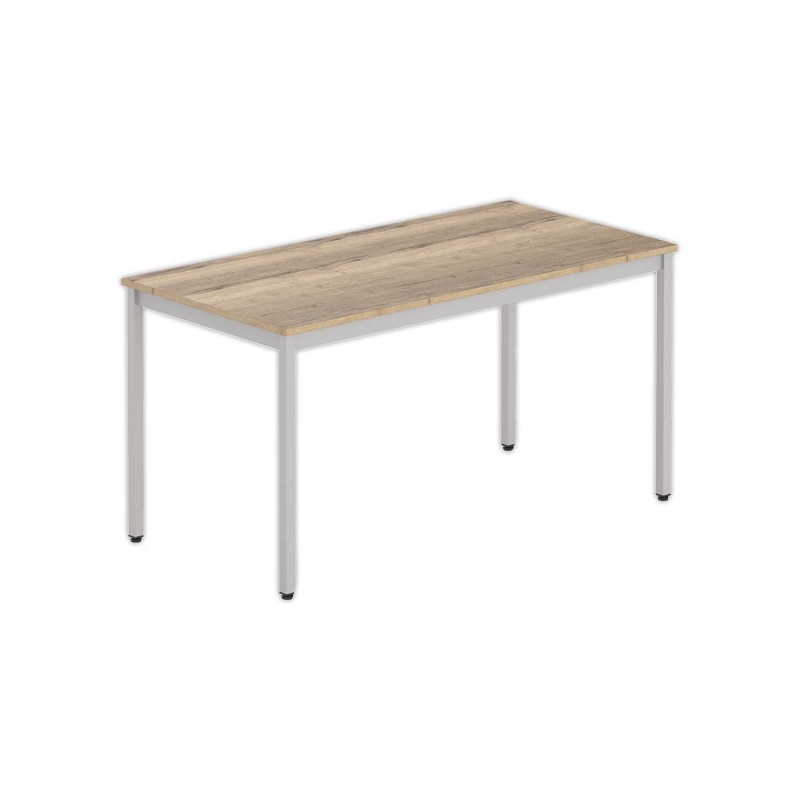 Table modulaire rectangulaire 140 x 70chêne veiné / alu - Shopdeschefs