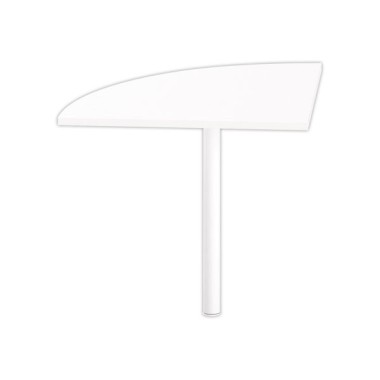 Angle liaison bureau 1 pied blanc/blanc - Shopdeschefs