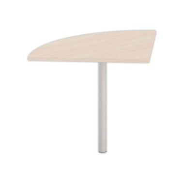 Angle liaison bureau 2 pieds acacia clair/alu - Shopdeschefs