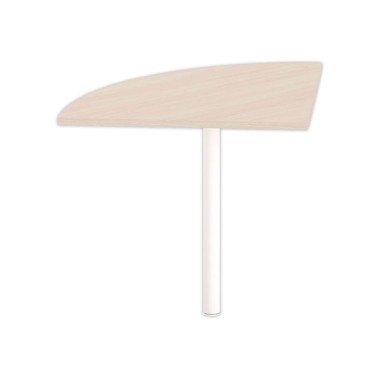 Angle liaison bureau 2 pieds acacia clair/blanc - Shopdeschefs