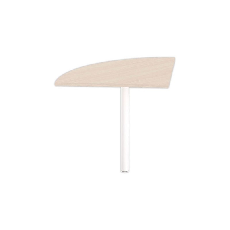 Angle liaison bureau 2 pieds acacia clair/blanc - Shopdeschefs