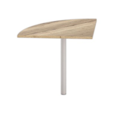 Angle liaison 80X80 bureau 2 pieds chêne veiné /alu - Shopdeschefs