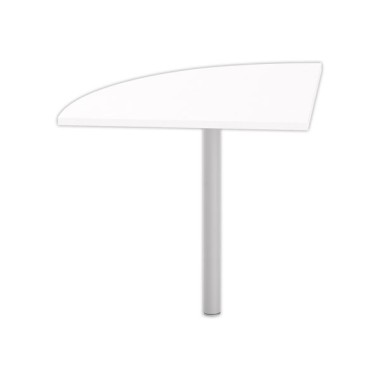 Angle liaison bureau 1 pied blanc/alu - Shopdeschefs