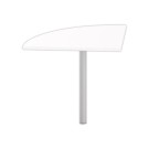 Angle liaison bureau 1 pied blanc/alu - Shopdeschefs