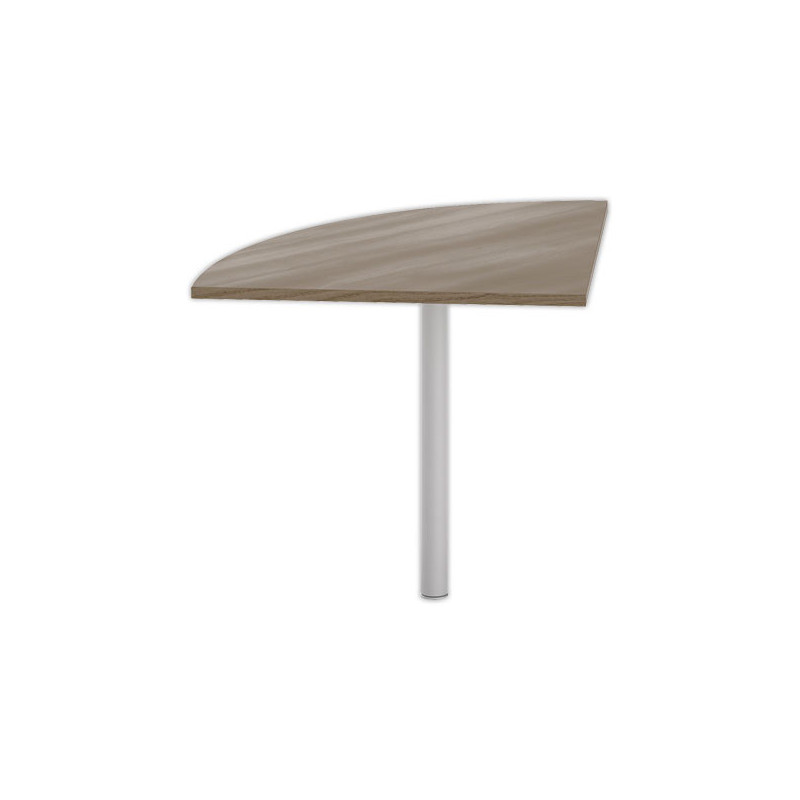 Angle liaison bureau 1 pied noyer/alu - Shopdeschefs