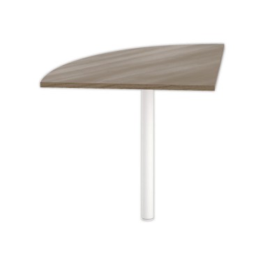 Angle liaison bureau1 pied noyer/blanc - Shopdeschefs
