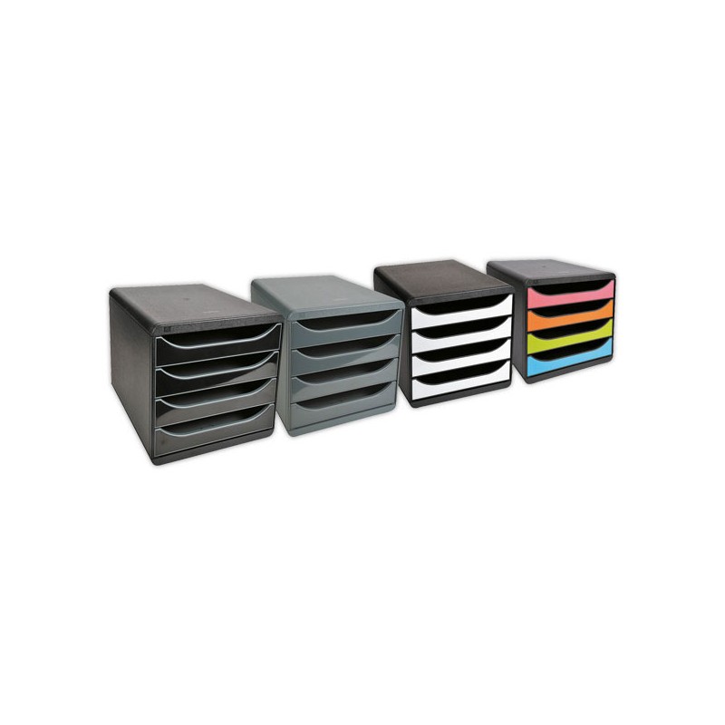 Module de classement 4 tiroirs Big boxEXACOMPTA noir/noir - Exacompta