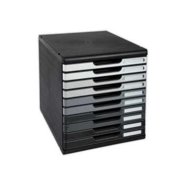 Module de classement 10 tiroirs Moduloglossy- Nuances de gris - Exacompta