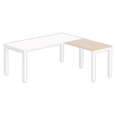 Retour BRUXELLES 98 x 60 acacia -pieds blancs - Shopdeschefs