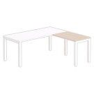 Retour BRUXELLES 98 x 60 acacia -pieds blancs - Shopdeschefs