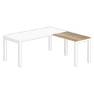 Retour 98 x 60 chêne veiné -pieds blancs - Shopdeschefs
