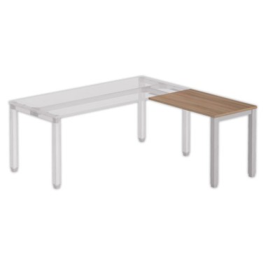Retour BRUXELLES 98 x 60 plateau noyer- pieds alu - Shopdeschefs