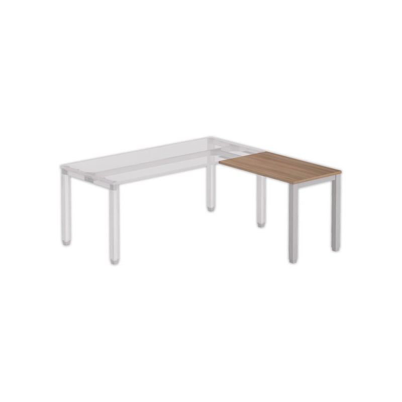 Retour BRUXELLES 98 x 60 plateau noyer- pieds alu - Shopdeschefs
