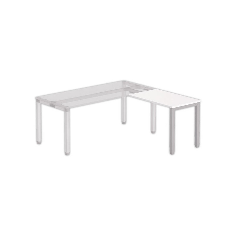 Retour BRUXELLES 98 x 60 plateau blanc-pieds alu - Shopdeschefs