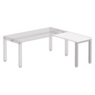 Retour BRUXELLES 98 x 60 plateau blanc-pieds alu - Shopdeschefs