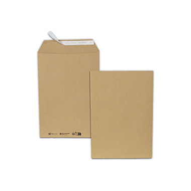 Pochettes kraft brun 90g/m² B5 176x250bande protection PEFC x500 - Gpv Green Recycle Standard