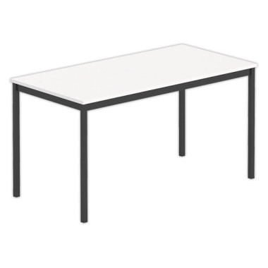 Table polyvalente rectangulaire 140 x 70 blanc / noir - Shopdeschefs
