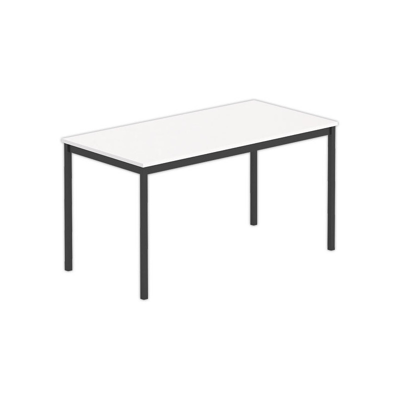 Table polyvalente rectangulaire 140 x 70 blanc / noir - Shopdeschefs