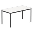 Table polyvalente rectangulaire 140 x 70 blanc / noir - Shopdeschefs