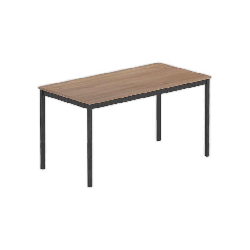 Table polyvalente rectangulaire 140 x 70 noyer / noir - Shopdeschefs
