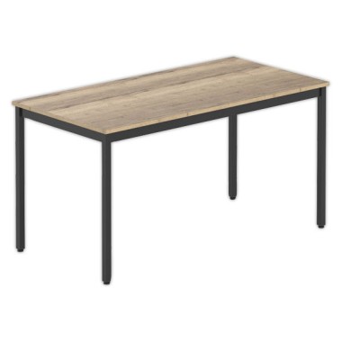 Table modulaire rectangulaire 140 x 70chêne veiné / noir - Shopdeschefs
