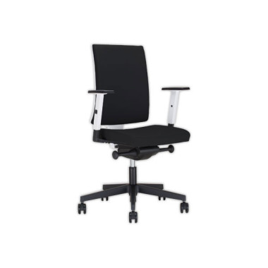 Siège NAVIGO synchrone coque blanche-tissu noir accot 2D montés - Shopdeschefs