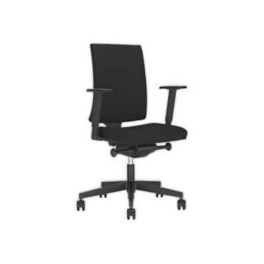 Siège Navigo tissu synchrone noir coque noire avec accotoirs 2D montés - Shopdeschefs