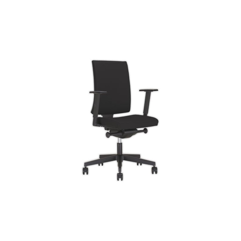 Siège Navigo tissu synchrone noir coque noire avec accotoirs 2D montés - Shopdeschefs