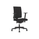 Siège Navigo tissu synchrone noir coque noire avec accotoirs 2D montés - Shopdeschefs