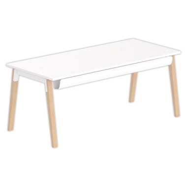 Bureau rectangulaire 180x80 Blanc/ Hêtre Bangkok - Shopdeschefs