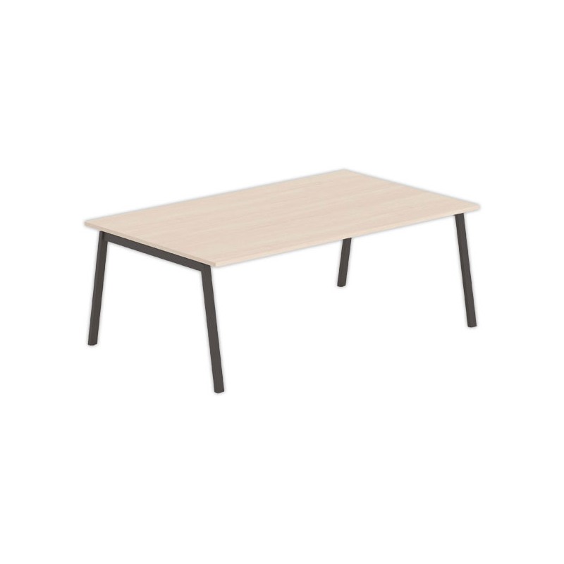 Table rectangulaire 200x120 Acacia / Piét.Anthracite - Shopdeschefs