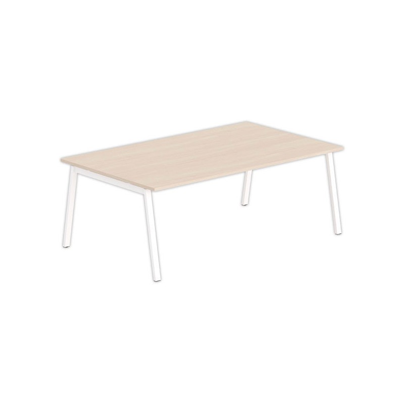 Table rectangulaire 200x120 Acacia / Piét.Blanc - Shopdeschefs