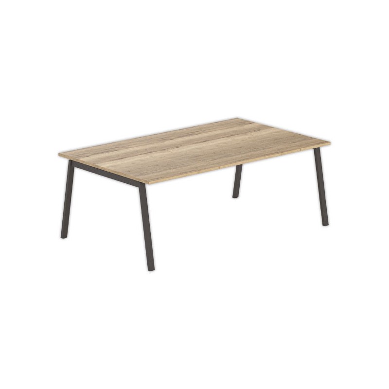 Table rectangulaire 200x120 Chêne veiné / Piét.Anthracite - Shopdeschefs