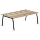 Table rectangulaire 200x120 Chêne veiné / Piét.Anthracite - Shopdeschefs