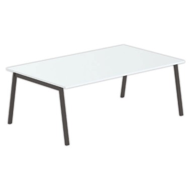 Table rectangulaire 200x120 Gris / Piét.Anthracite - Shopdeschefs