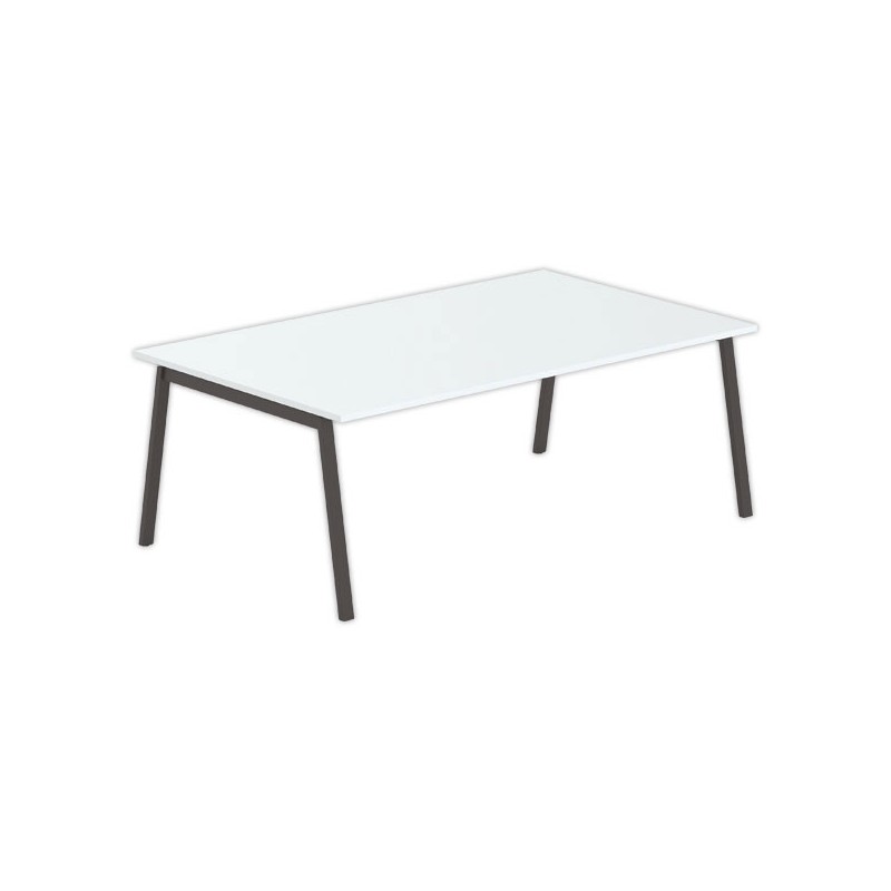 Table rectangulaire 200x120 Gris / Piét.Anthracite - Shopdeschefs