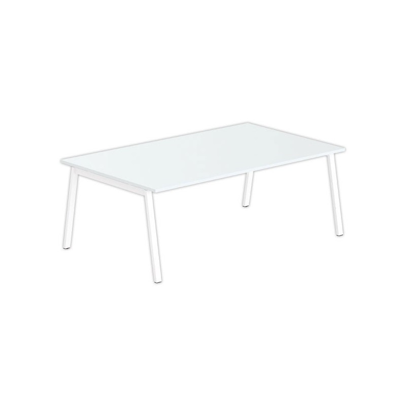 Table rectangulaire 200x120 Gris / Piét.Blanc - Shopdeschefs