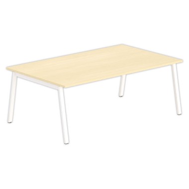 Table rectangulaire 200x120 Hêtre / Piét.Blanc - Shopdeschefs