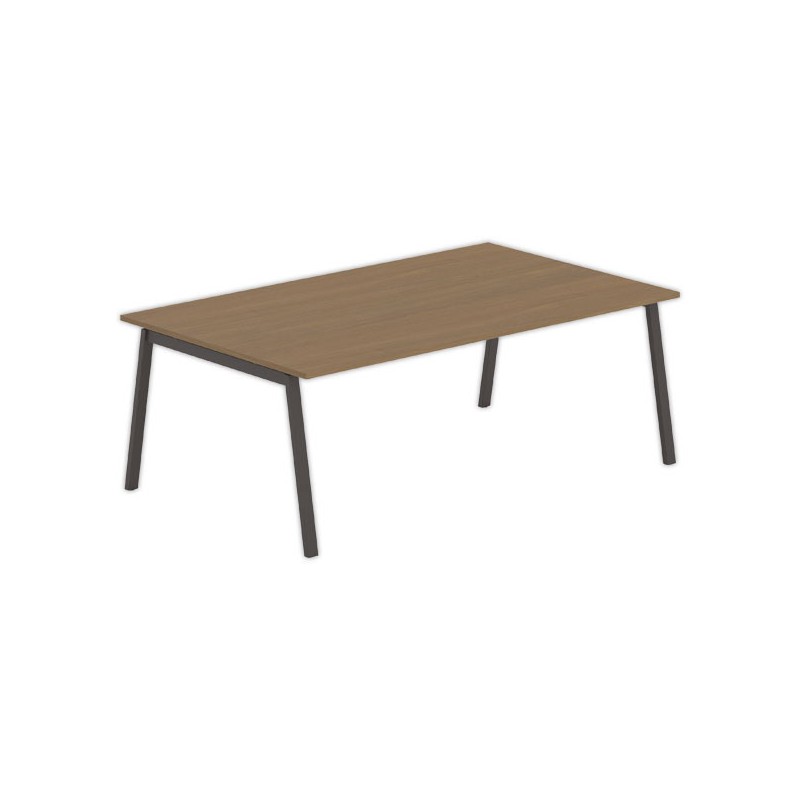 Table rectangulaire 200x120 Noyer / Piét.Anthracite - Shopdeschefs