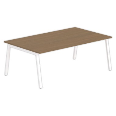 Table rectangulaire 200x120 Noyer / Piét.Blanc - Shopdeschefs