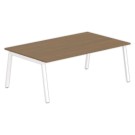 Table rectangulaire 200x120 Noyer / Piét.Blanc - Shopdeschefs