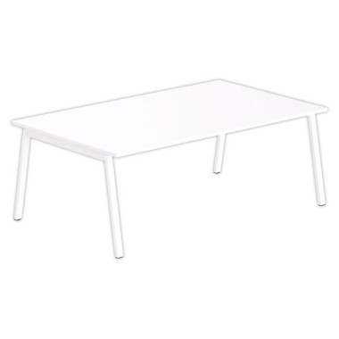Table rectangulaire 200x120 Blanc / Piét.Blanc - Shopdeschefs