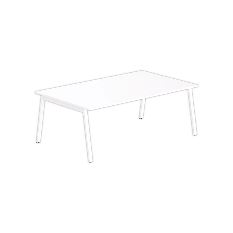 Table rectangulaire 200x120 Blanc / Piét.Blanc - Shopdeschefs