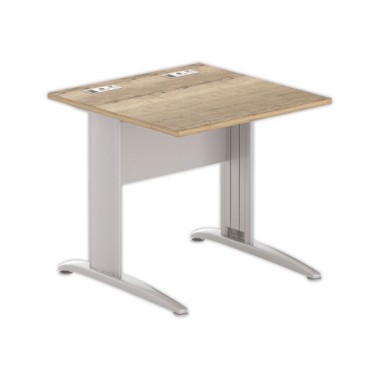 Table 80 x 80 chêne veiné - pieds aluminium Fiducial - Fiducial Office Solutions